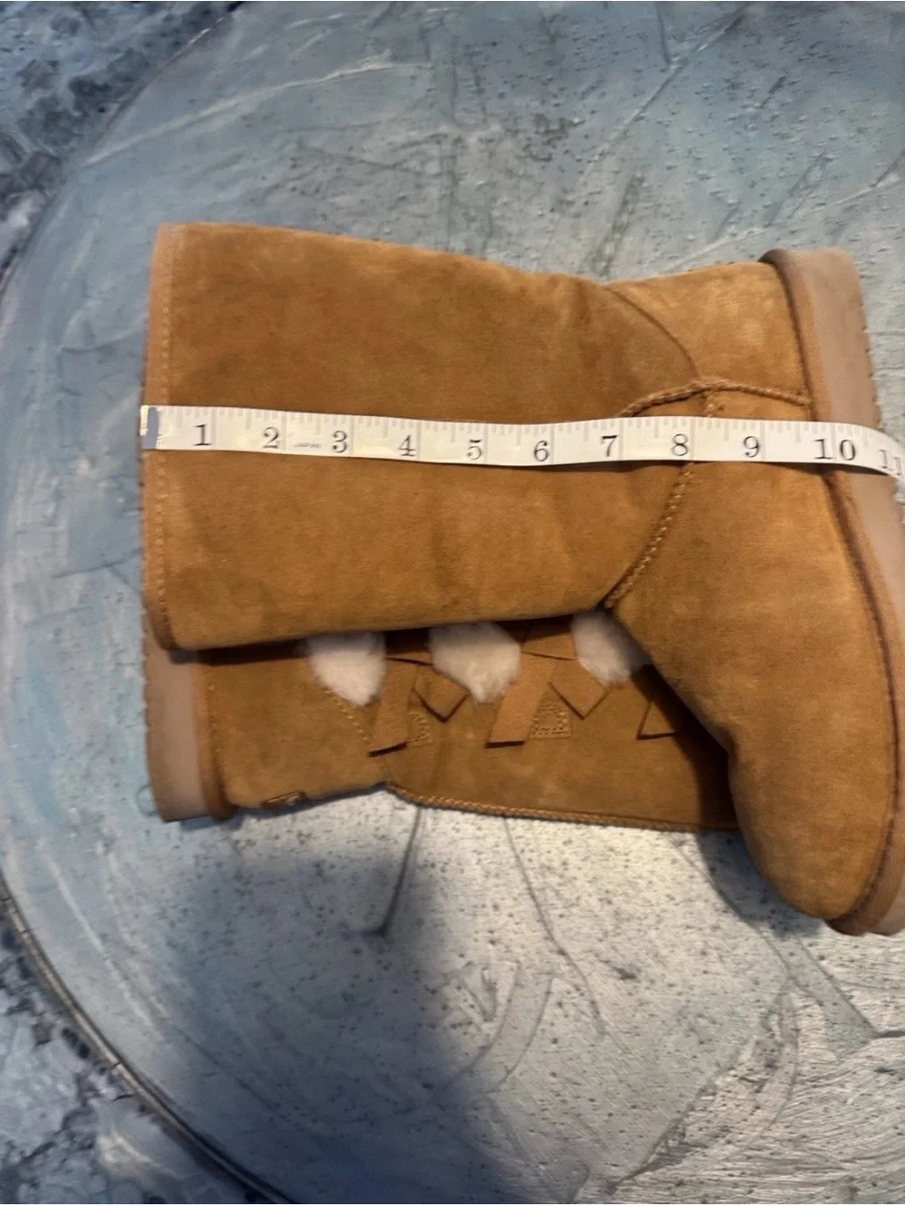 NWOB Koolaburra Uggs Chestnut Tall Suede Boots with Shearling & Side Bows Size 8